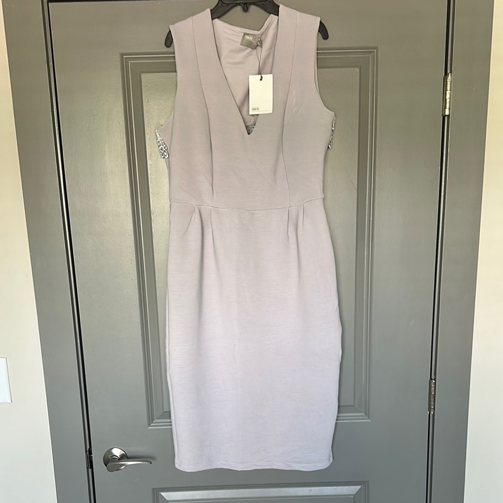ASOS Purple Sheath Midi Dress V-Neck Sleeveless
